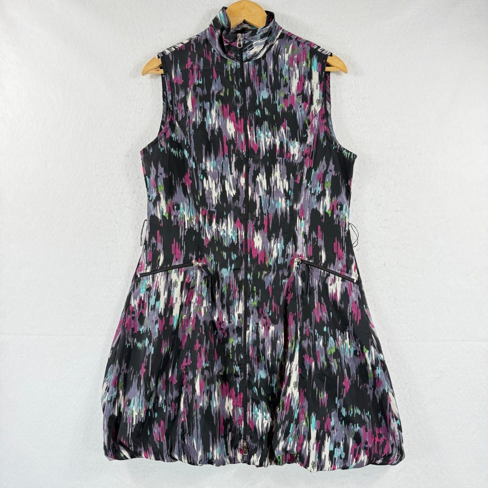 Tango Mango Bubble Dress Womens Large Black Abstract Artsy Resort Cruise Chic